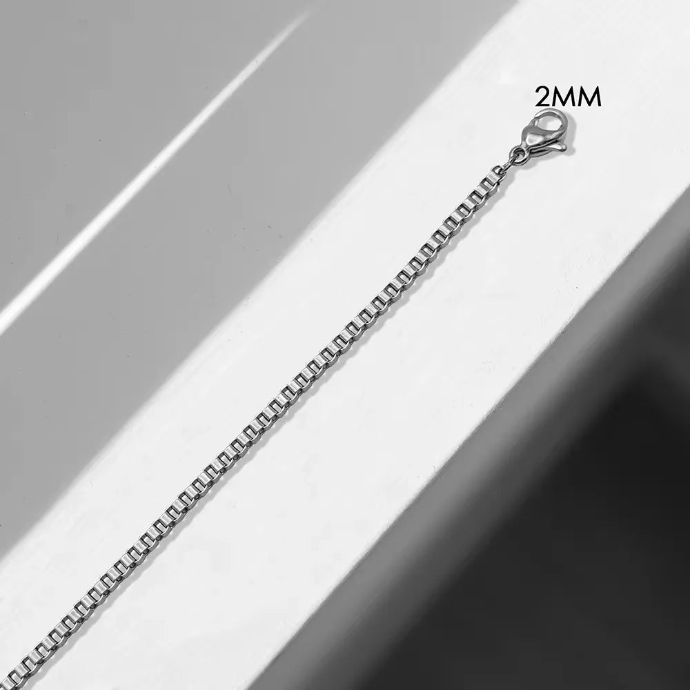 Silver Box Chain Minimalist Bracelet