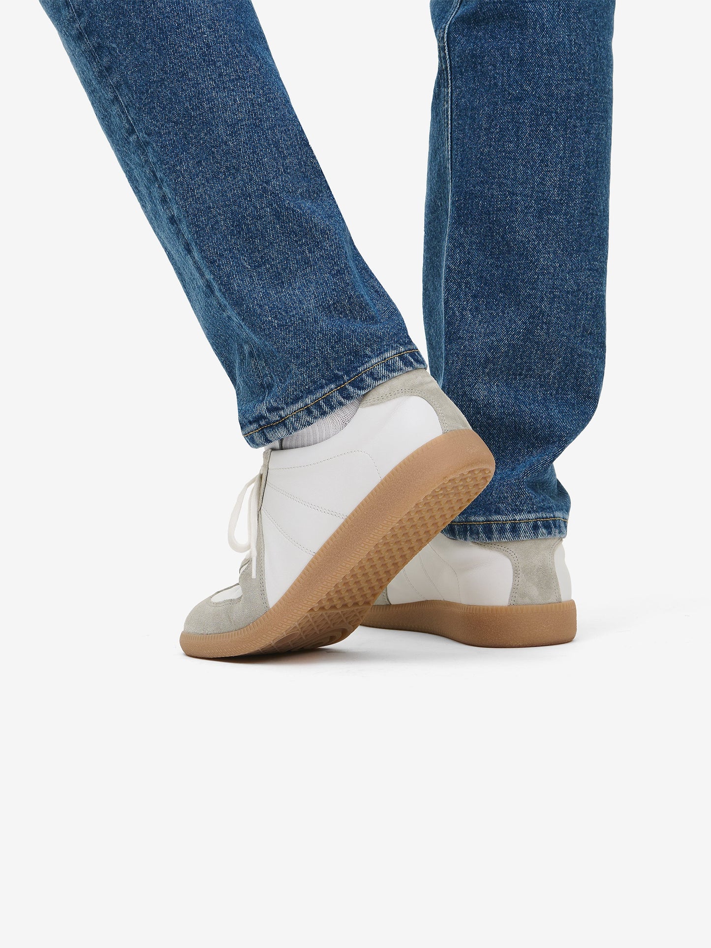Maison Leather Suede White and Light Grey