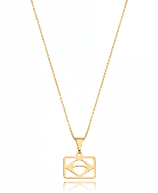Brazil Pendant Necklace – 18K Gold Plated