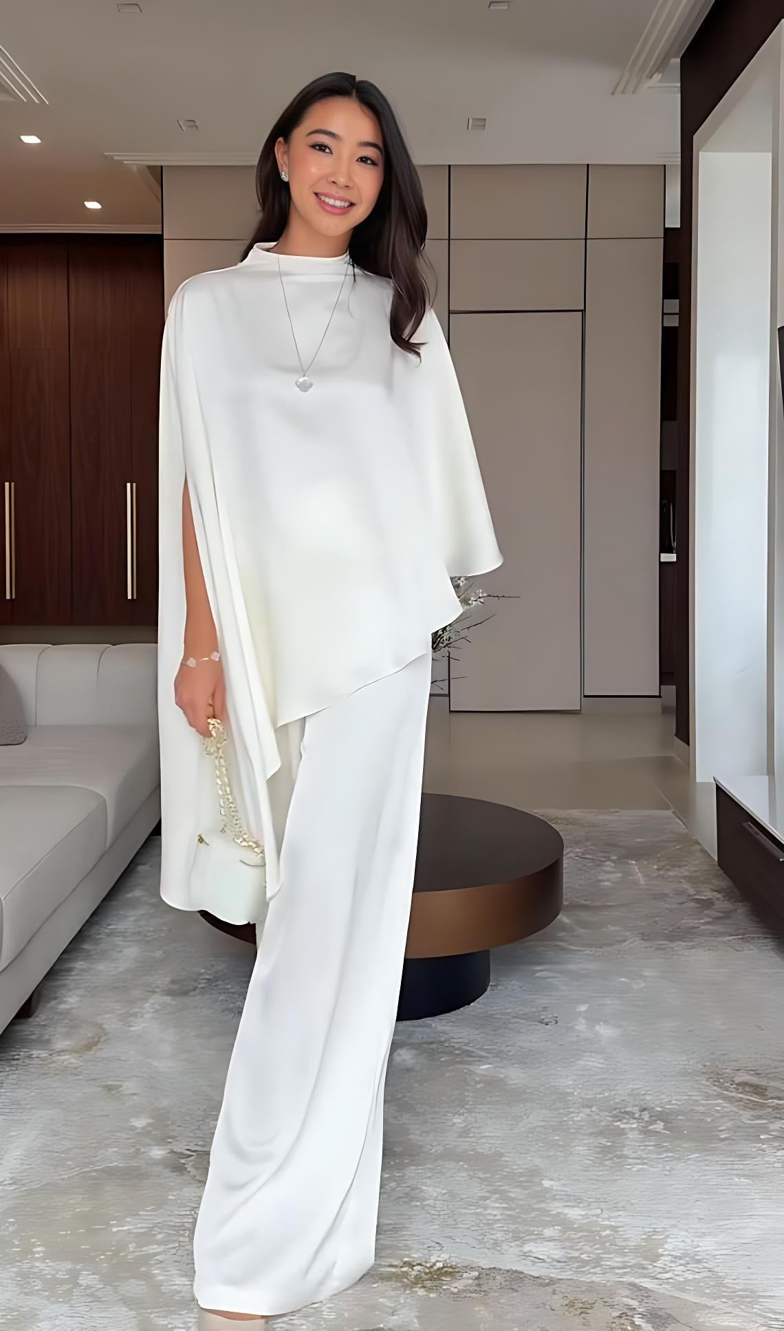 Two Piece Set with Tunic and Wide-Leg Pants