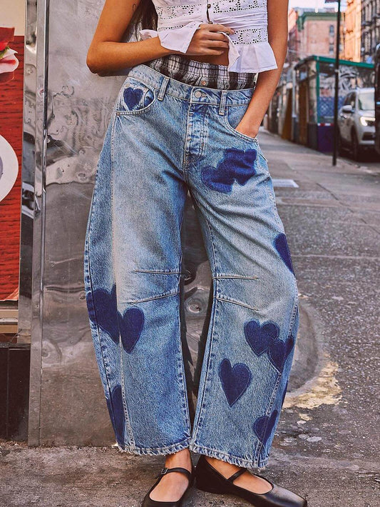 Loose Mid-Rise Straight Jeans