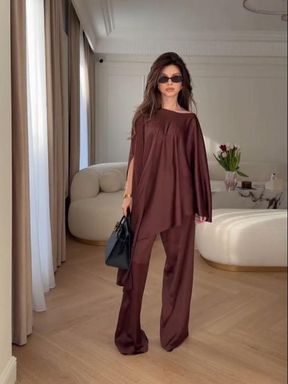Two Piece Set with Tunic and Wide-Leg Pants