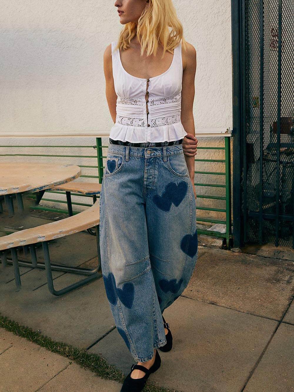 Loose Mid-Rise Straight Jeans
