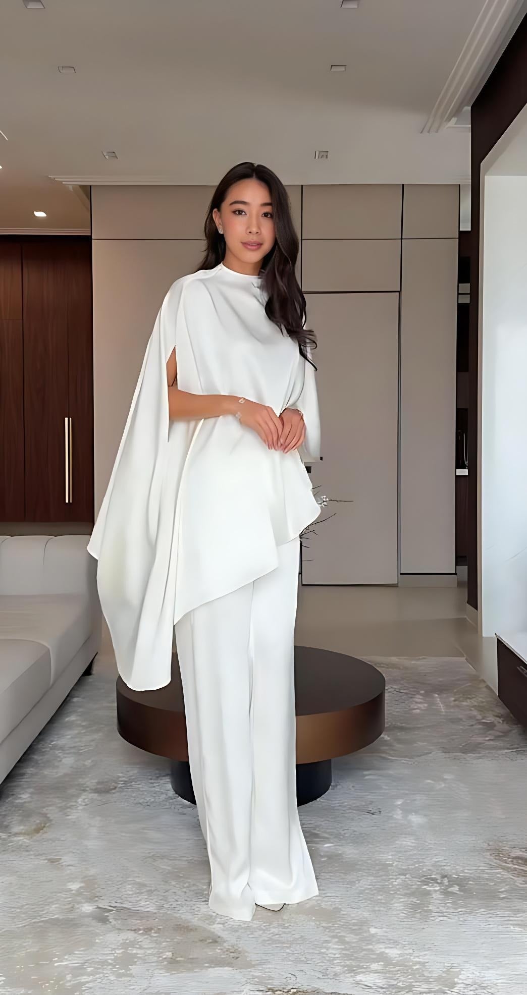 Two Piece Set with Tunic and Wide-Leg Pants