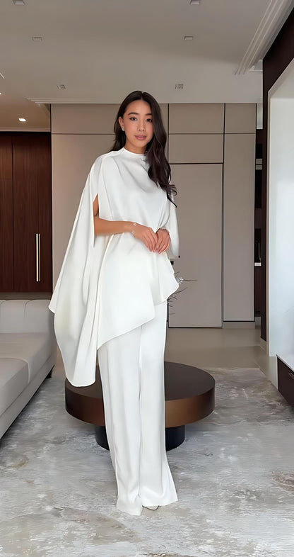 Two Piece Set with Tunic and Wide-Leg Pants