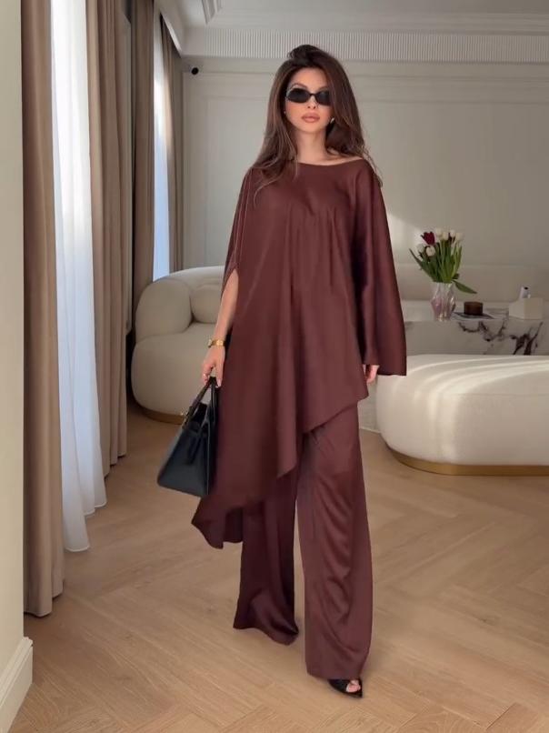 Two Piece Set with Tunic and Wide-Leg Pants