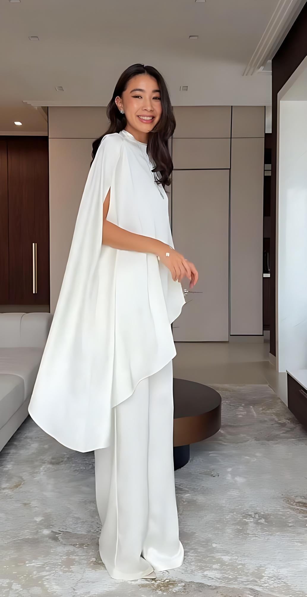 Two Piece Set with Tunic and Wide-Leg Pants