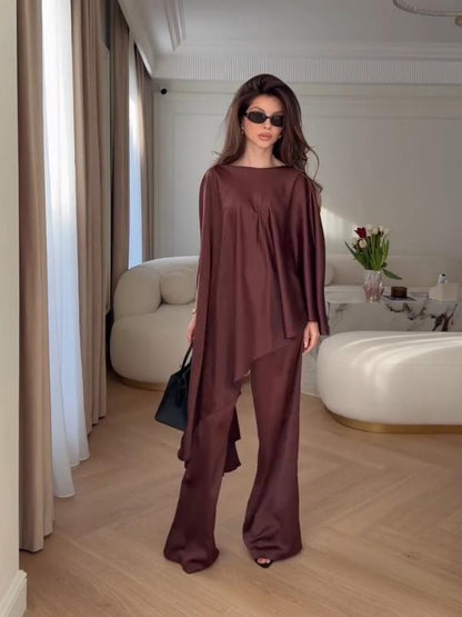 Two Piece Set with Tunic and Wide-Leg Pants
