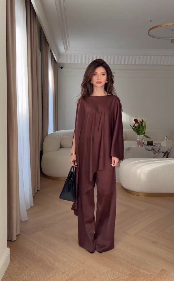 Two Piece Set with Tunic and Wide-Leg Pants