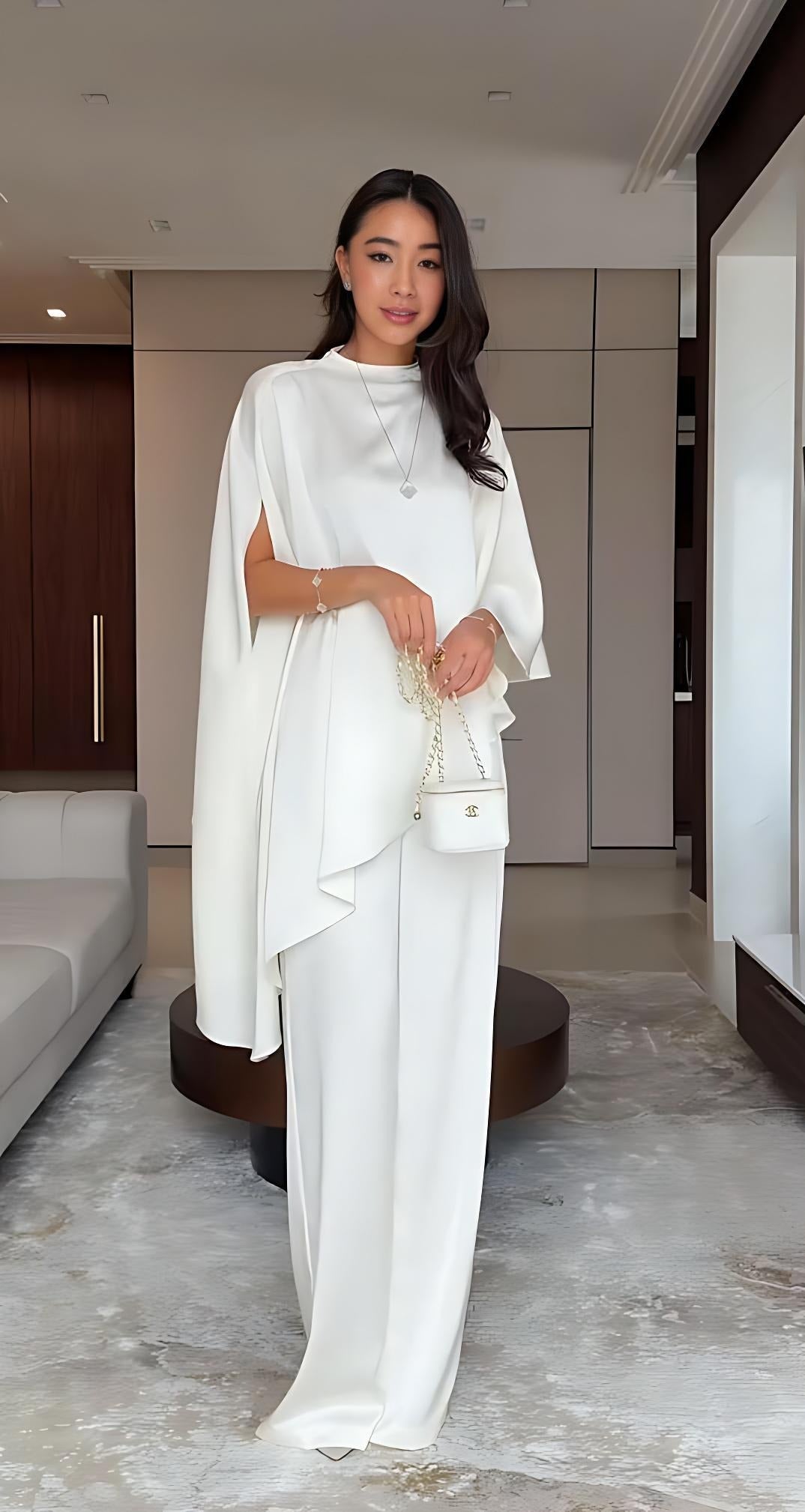 Two Piece Set with Tunic and Wide-Leg Pants