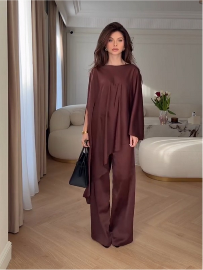Two Piece Set with Tunic and Wide-Leg Pants