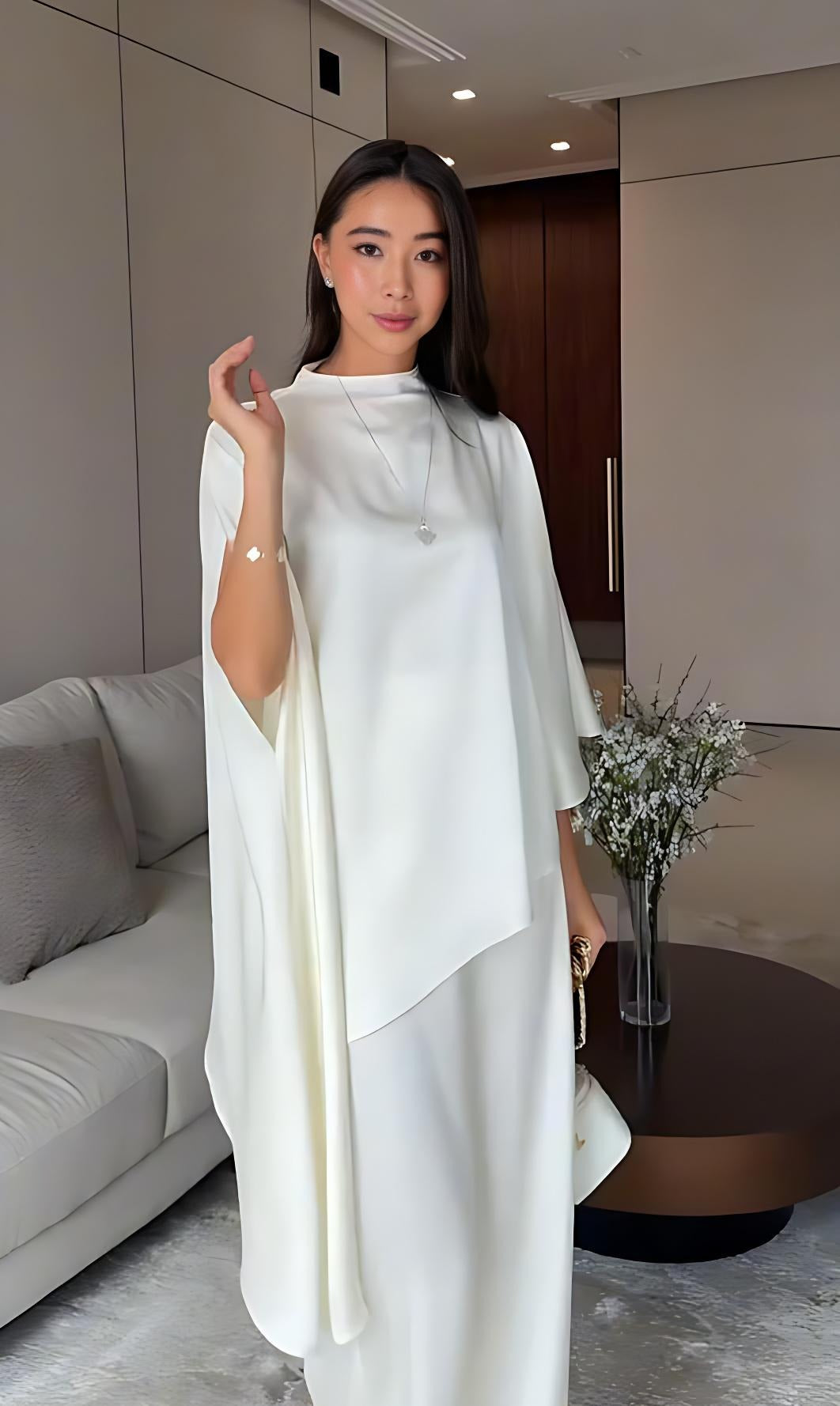 Two Piece Set with Tunic and Wide-Leg Pants