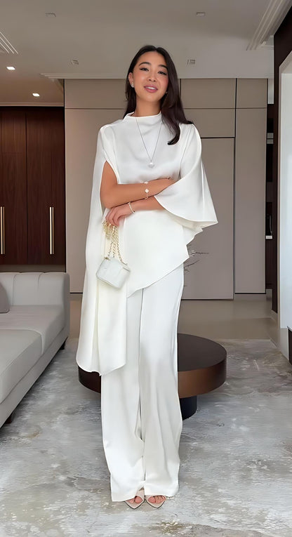 Two Piece Set with Tunic and Wide-Leg Pants