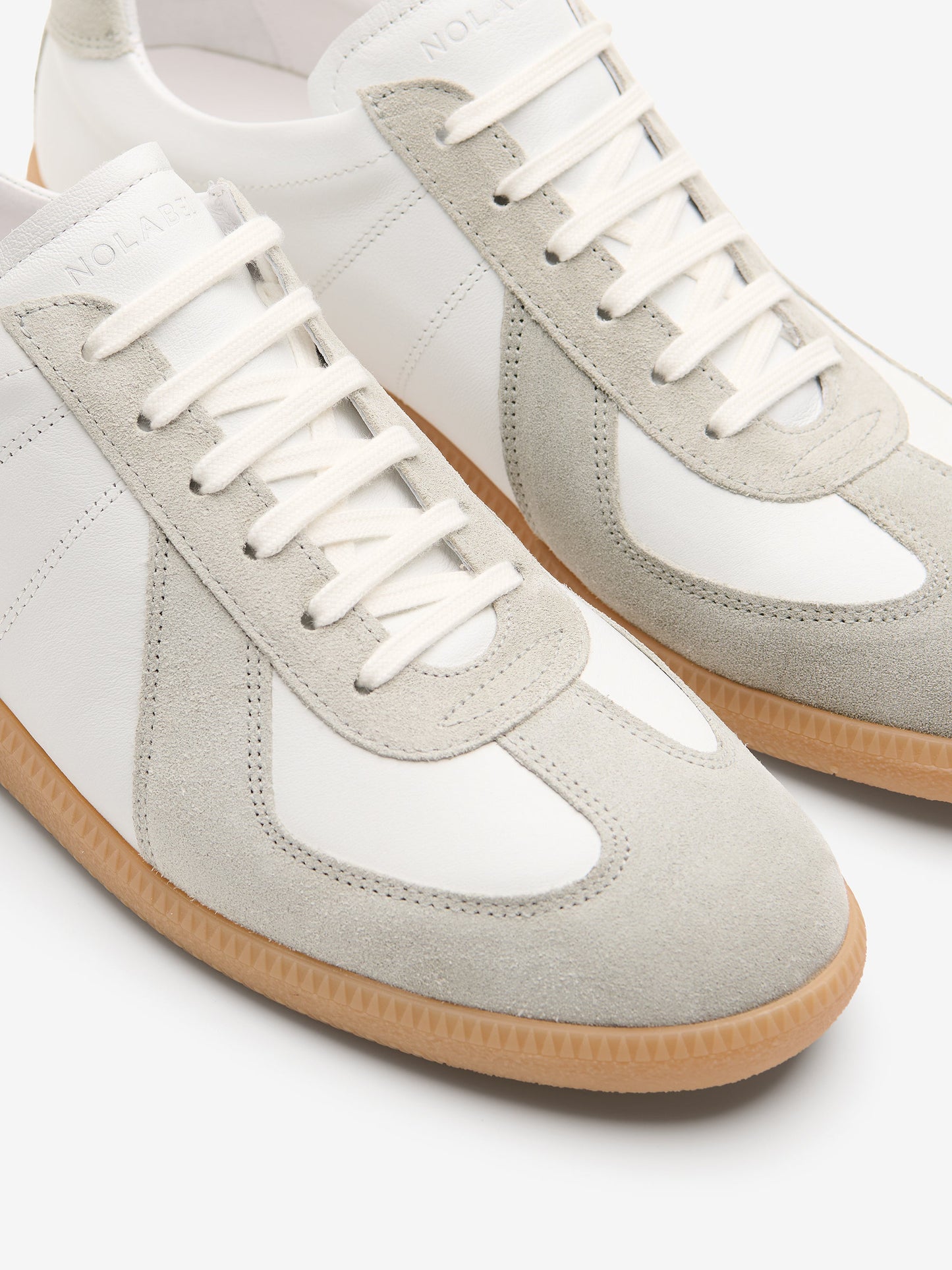Maison Leather Suede White and Light Grey