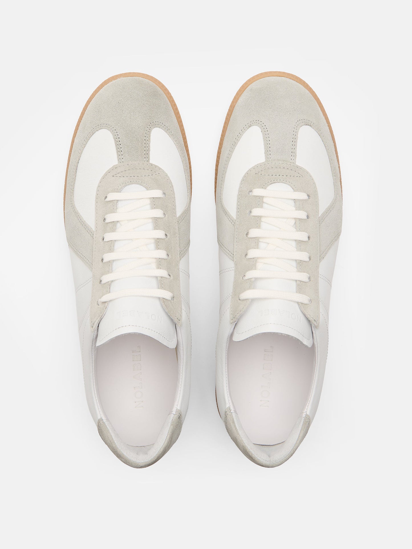 Maison Leather Suede White and Light Grey