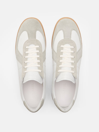 Maison Leather Suede White and Light Grey