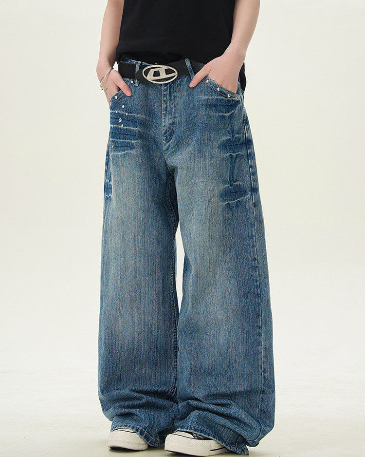 Vintage Wide-Leg Straight Denim