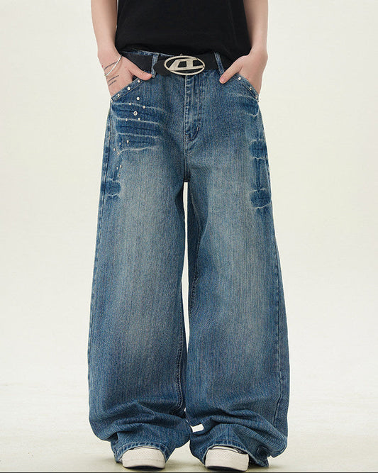 Vintage Wide-Leg Straight Denim