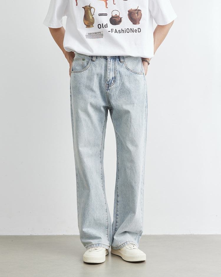 Soft Stone Straight Denim