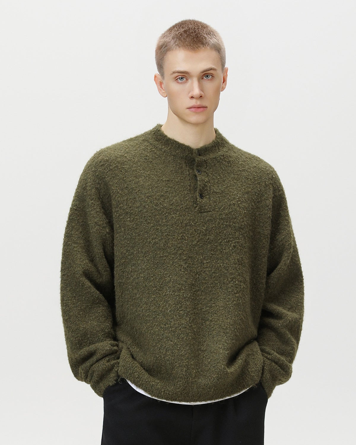Heritage Wool Blend Oversized Polo Sweater