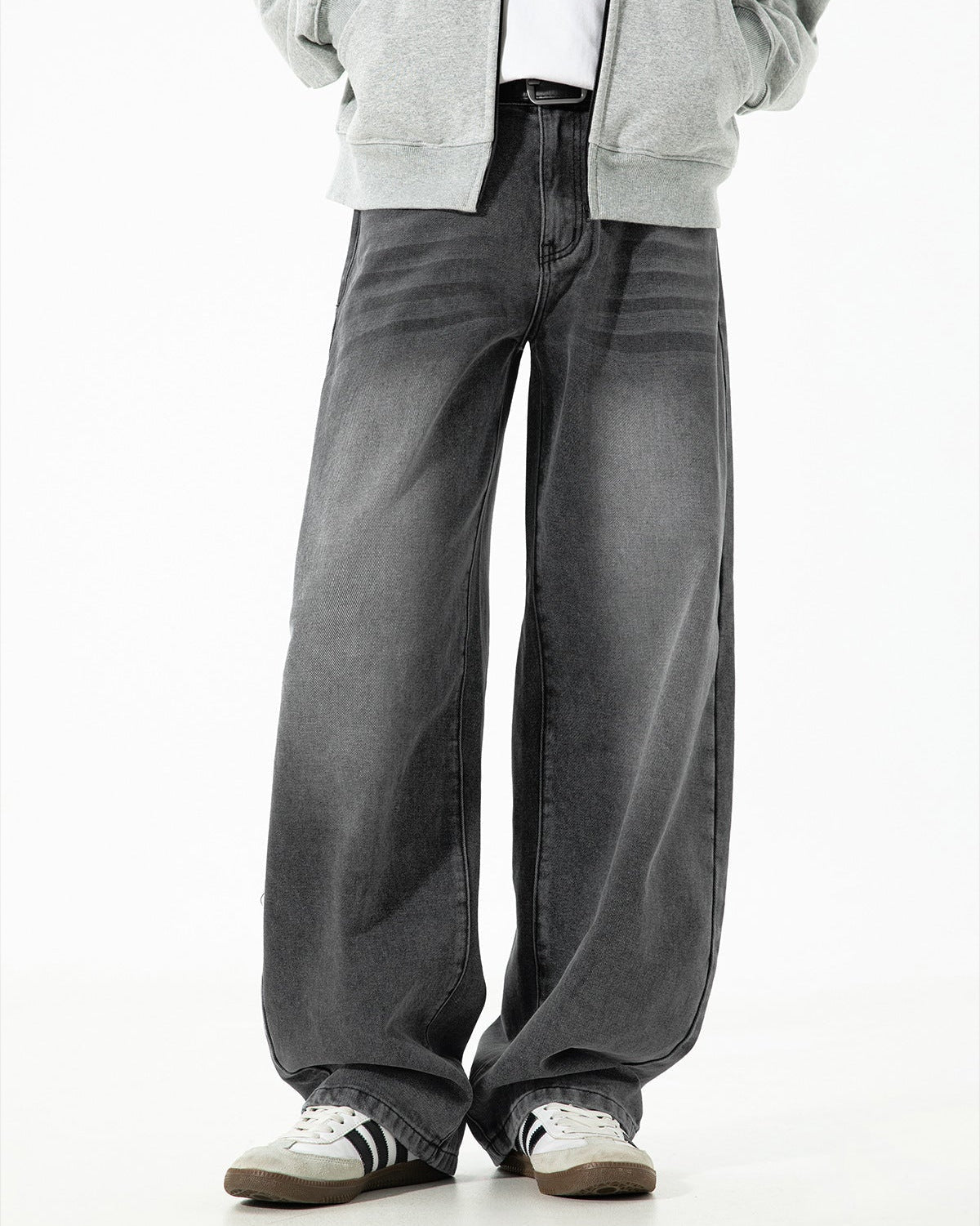 The Stonewash Draped Denim Jeans