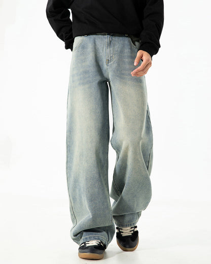 The Stonewash Draped Denim Jeans