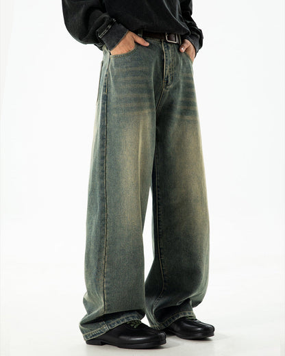 The Stonewash Draped Denim Jeans